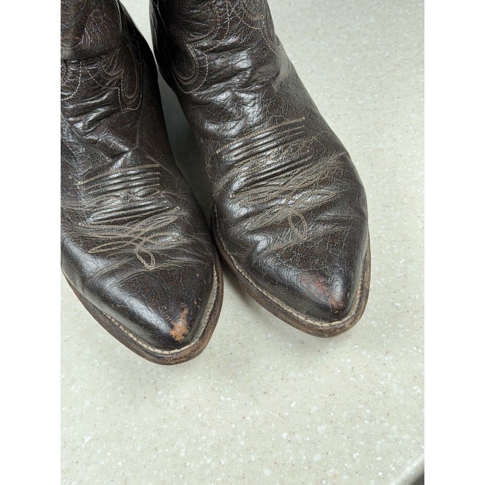 Justin Men's Boots Brown Leather Western Cowboy Boots Style 1310 Size 9 D - Picture 3 of 11